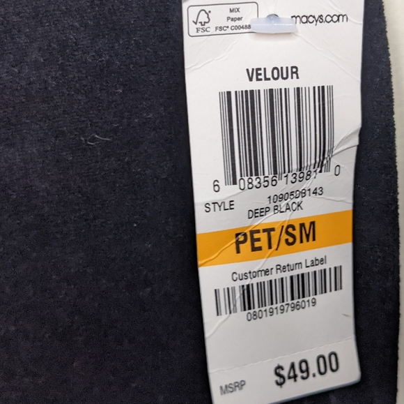 NWT Charter Club Petite Velour Black Pants, Size SP 🖤✨ - Picture 9 of 9